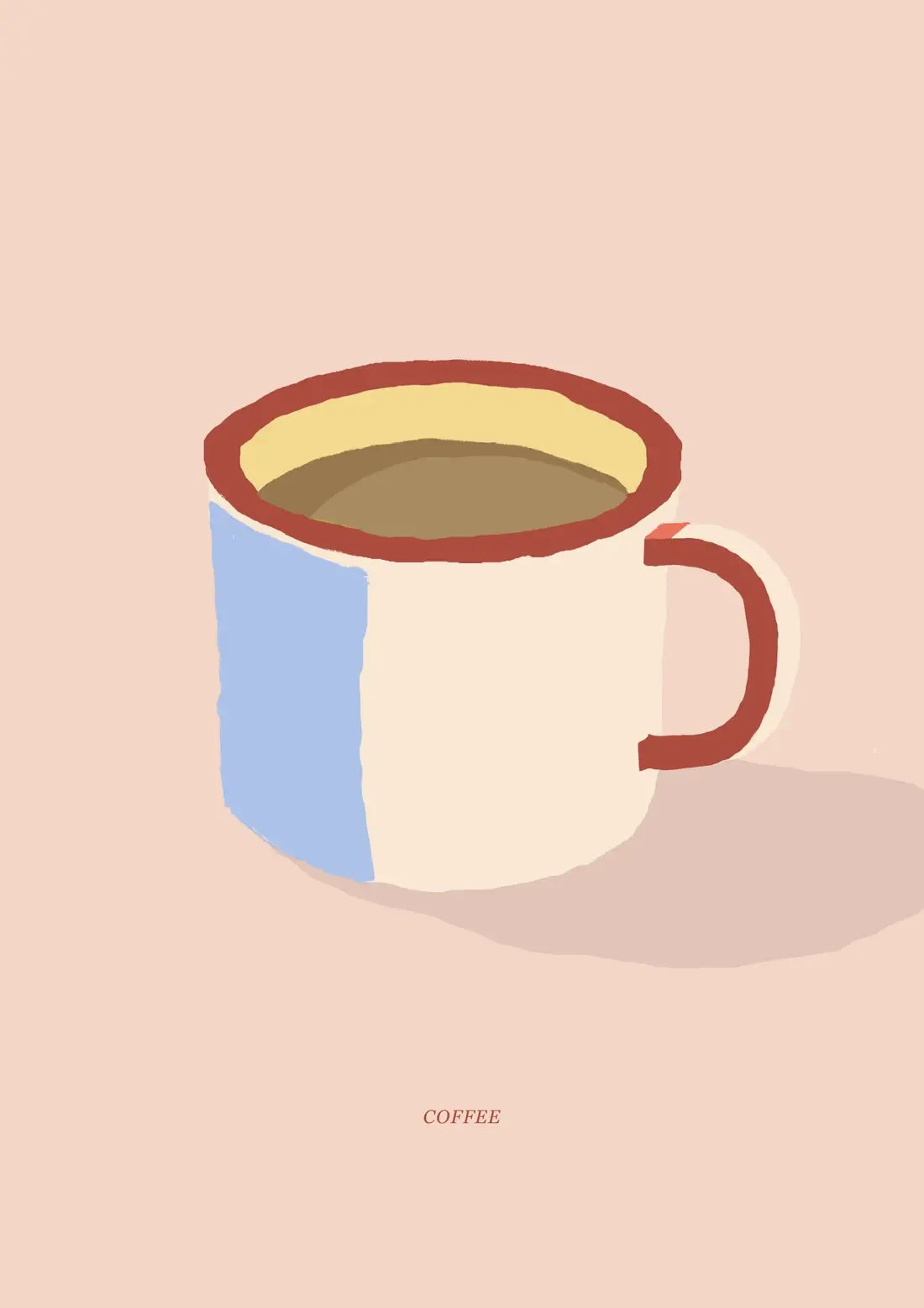 Coffee — The enamel mug, first thing, before anything else.