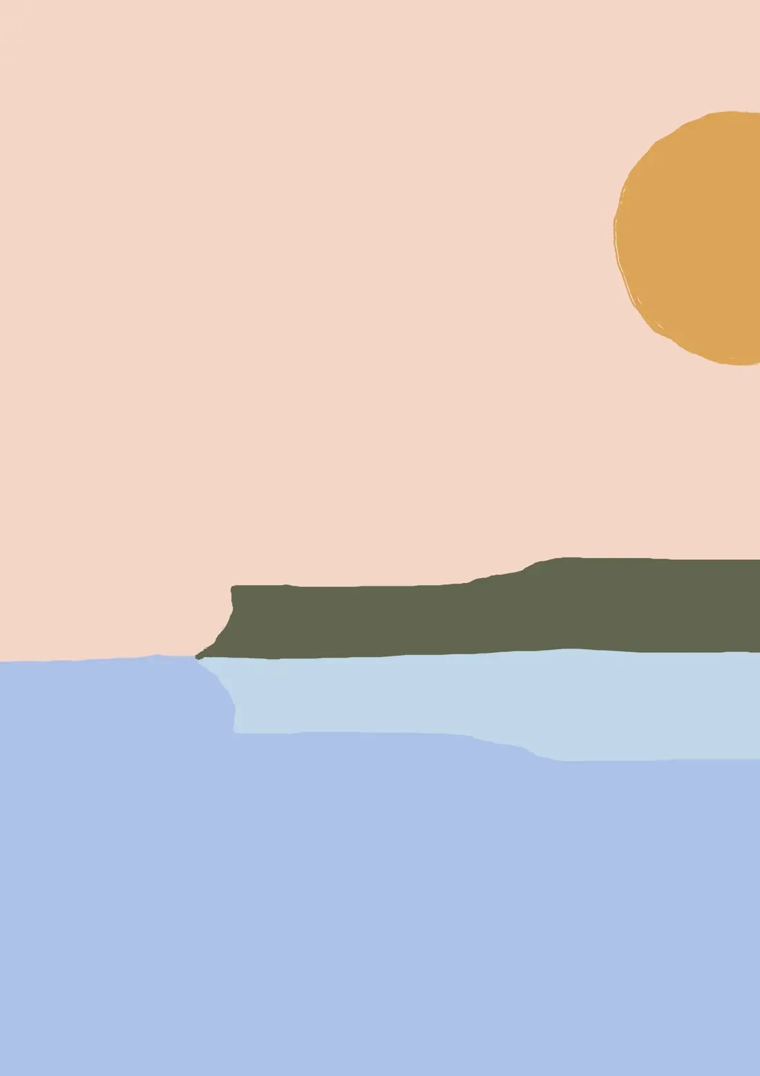 Sunrise, Huntcliff — A big sun, a flat headland, and nothing else.